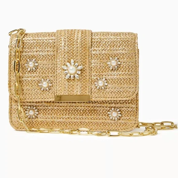 NWT Lilly Pulitzer Emmeline straw crossbody bag - Picture 2 of 9